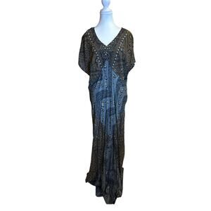 Saint Tropez West | Vintage Brown/Grey Mudcloth Abstract Print Maxi Dress | 14